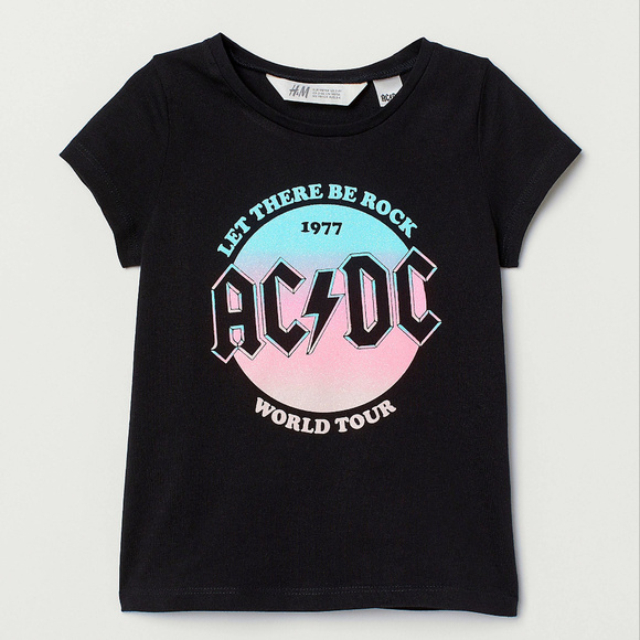 AC/DC Let There Be The Rock Tour 1977 Official Girls Tee 4-6 6-8 NWT - Picture 3 of 4